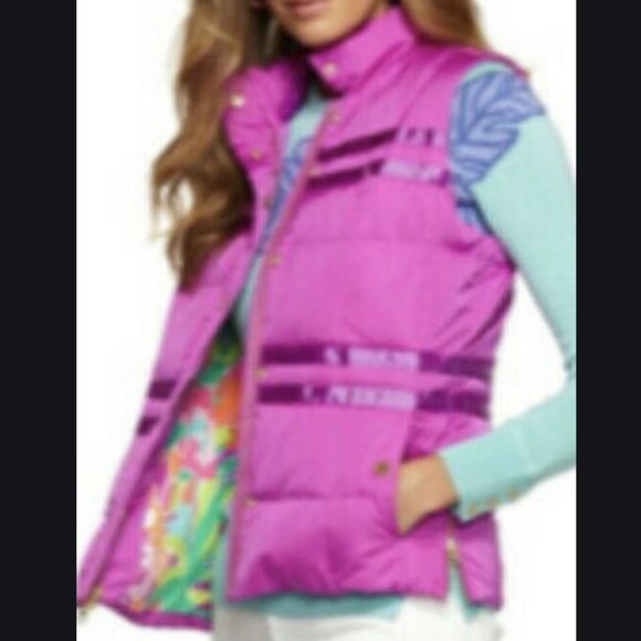 Lilly Pulitzer Jackets & Blazers - Lilly Pulitzer Fuchsia Purple Kate Puffer Vest